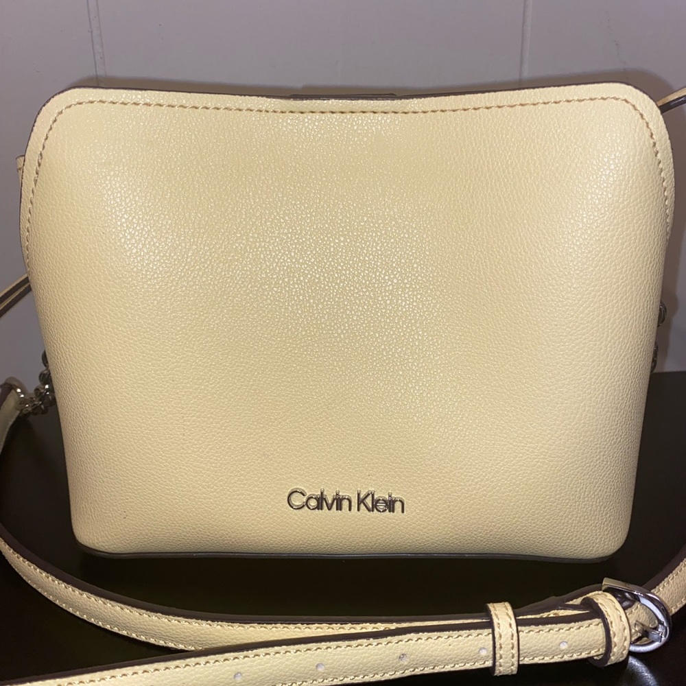 Calvin Klein Hailey Micro Pebble Triple Compartment Chain Crossbody